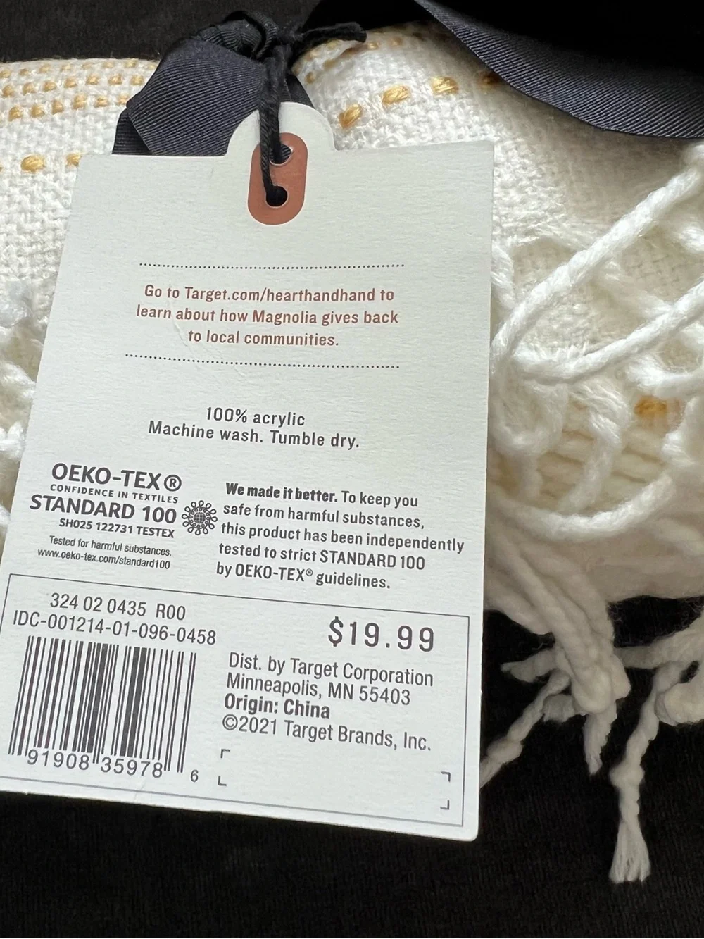 NWT Hearth & Hand with Magnolia Throw 50”x60”